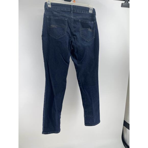 Riders by Lee Women's Dark Wash Curvy Skinny Mid Rise Jeans SZ 10P - Picture 2 of 4